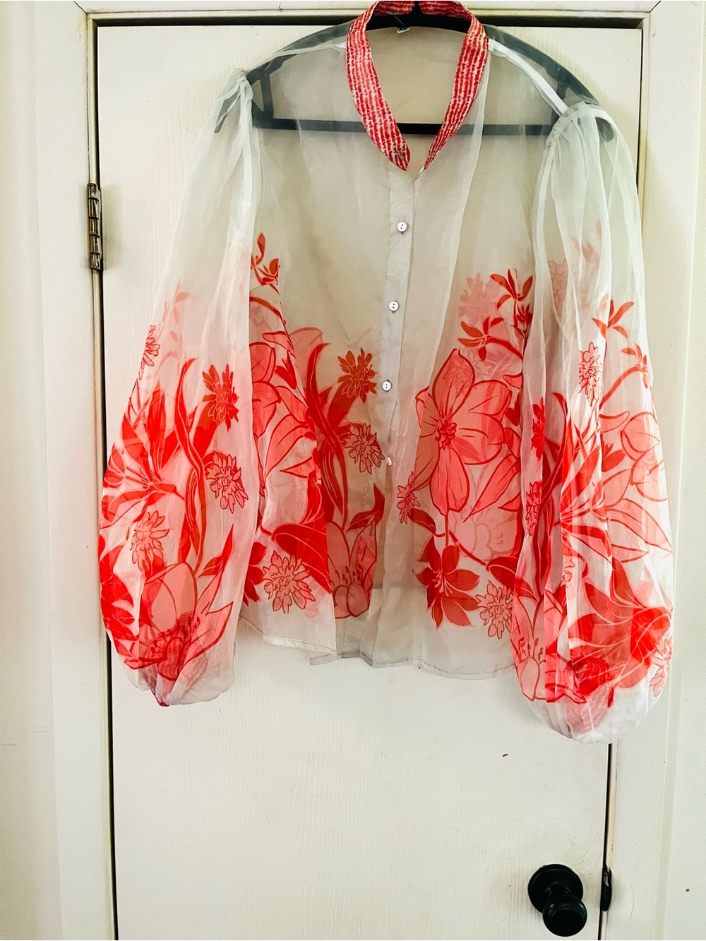 VTG Inspired 60s 70s Retro Mod Balloon Sleeve Hippie Boho Fairy Blouse L